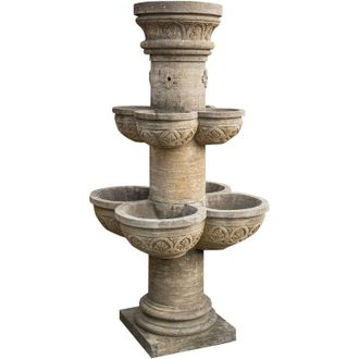 Biscottini International Biscottini - Fuente Con 8 Tinas De Piedra, L90xpr90xh160 Cm