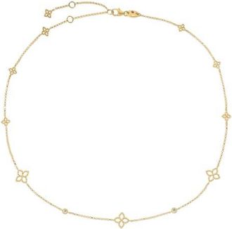 Roberto Coin Principessa Diamond Flower Station Necklace in Yellow at Nordstrom, Size 17
