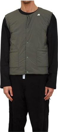 K-Way Valty Plain Warm Vest - Heren - Bodywarmers - Groen - M - Leer - Jassen