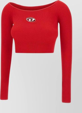 Diesel ribbed boatneck crop top
