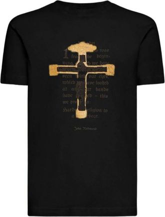 John Richmond Graphic Print T-shirt - Heren - T-shirts - Zwart - M - Katoen - Tops