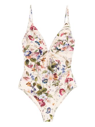 Zimmermann floral-pattern swimsuit - Neutrals