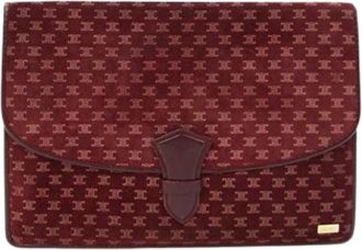 Celine Pre-owned Clutches, female, Red, Size: ONE SIZE Pre-owned Macadam Clutch Bag