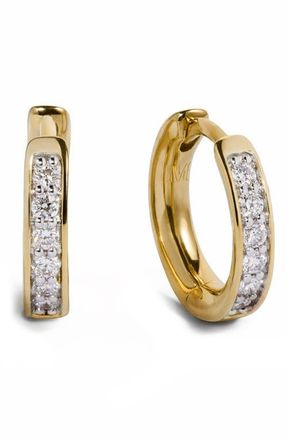 Monica Vinader Essential Lab Grown Diamond Pav&eacute; Huggie Hoop Earrings in 18K Gold Vermeil /Diamond at Nordstrom