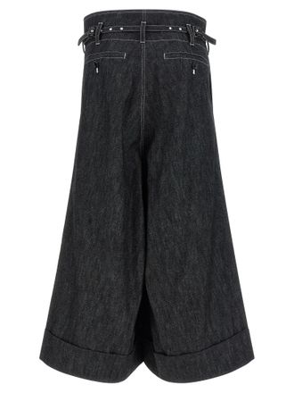 Junya Watanabe Wide-Leg Denim Bermuda Shorts - Black