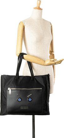 Fendi Pre-owned Womens Kan I Small Tote Bag - Black Textile - One Size