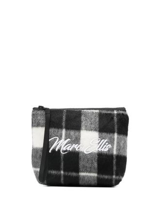 Marc Ellis check clutch bag - Black