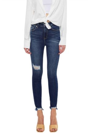 Kancan Gemma High Rise Ankle Skinny Jeans In Blue