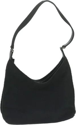 Gucci Pre-owned Shoulder Bags, female, Black, Size: ONE SIZE Pre-owned Vintage Canvas Shoulder Bag