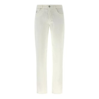Brunello Cucinelli Pantalones de corte recto italianos - Trousers - Hombre - Blanco - 2XL