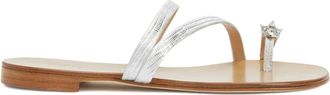 Giuseppe Zanotti Febe crystal-embellished leather sandals - women - Leather/Leather/Leather - 37.5 - Silver
