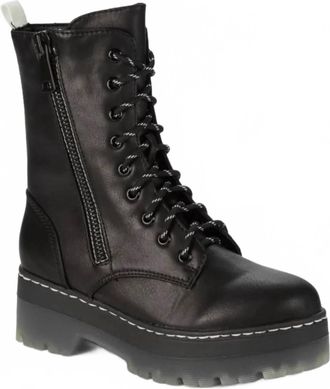 Mia Womens Colin Malta Faux Leather Combat Boot In Black