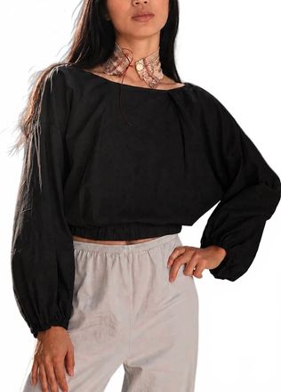 Cali Dreaming Capezio Poplin Crop Top In Black
