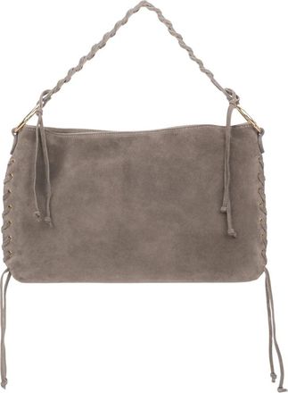 Estro & Luminara Boho Tas met Gevlochten Handvat - Dames - Schoudertassen - Beige - ONE Size - Katoen - Tassen