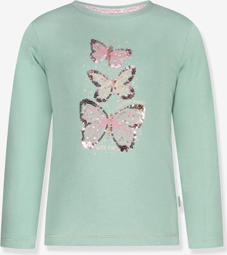 Salt And Pepper Mädchen Langarmshirt mit Schmetterlingen SALT AND PEPPER mandelgrün