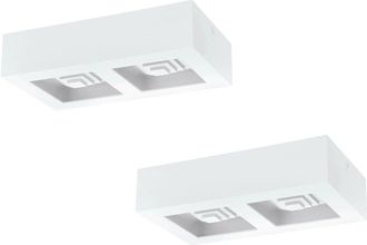 Loops 2 PACK Wall / Ceiling Light Modern White Box Lamp 255mm x 140mm 6.3W LED