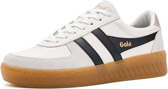 Gola Grandslam Elite Womens Shoes White/Black/Chalk Pink/Gum : 8.5 B - Medium, Leather