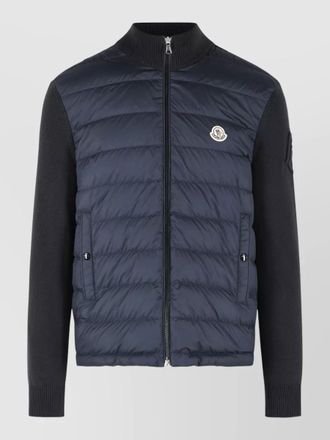Moncler padded virgin wool zip front cardigan