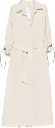Max Mara Collared Gathered-Cuff Long Sleeve Dress - Dames - Trenchcoats - Beige - 3XS - Jassen