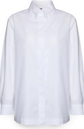 Elena Miro Poplin Shirt - Dames - Overhemden - Wit - 3XL - Katoen - Overhemden