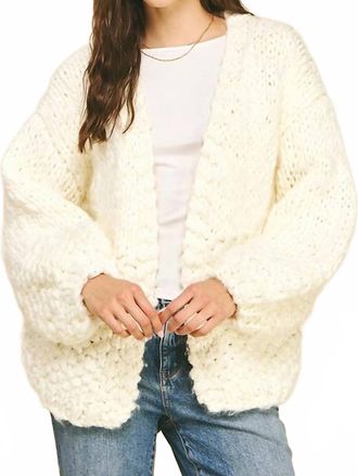 Pinch Design Chunky Knit Cardigan In Cream