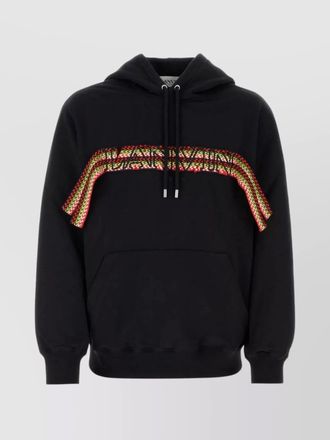 Lanvin ribbed cotton sweatshirt with hood and kangaroo pocket