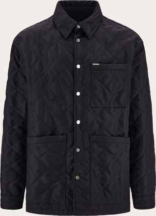 Ferragamo Men Quilted blouson Blue