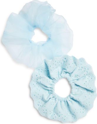 Chelsea28 2-Pack Eyelet Scrunchies in Blue Multi at Nordstrom
