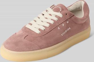 Copenhagen Ledersneaker mit Label-Print in Altrosa, Größe 36