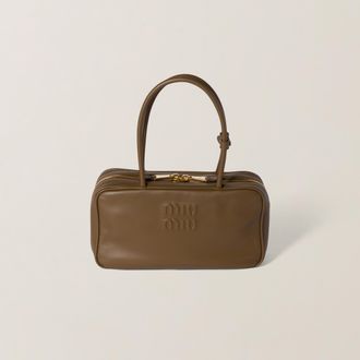 Miu Miu Beau Leather Top-handle Bag, Woman, Tundra