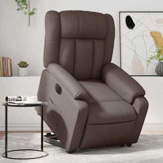 vidaXL Vidaxl - Sill&oacute;n Reclinable Elevable El&eacute;ctrico De Cuero Sint&eacute;tico Marr&oacute;n