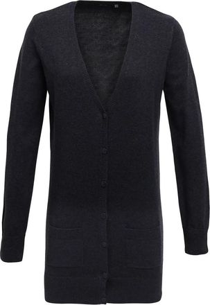 Premier Dames/Dames Longline V Hals Vest (Houtskool)