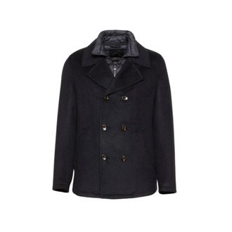 Gimos Double-breasted wollen jas met dubbelzijdige afwerking - Heren - Jassen - Blauw - Maat: 4XL Wol