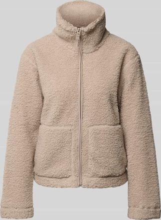 Only Regular Fit Teddy-Jacke mit seitlichen Eingrifftaschen Modell MEGAN in Beige Melange, Gr&ouml;&szlig;e XS