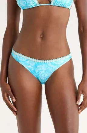 Kulani Kinis Crochet Trim Bikini Bottoms in Starry Seas at Nordstrom Rack, Size Medium