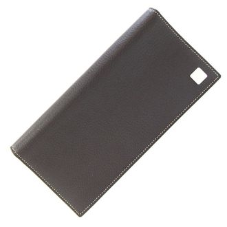 Cartier Dark Brown Leather Long Wallet (Bi-Fold) (Pre-Owned)