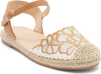 Top Moda Chaya Floral Embroidered Flat in Tan Pu at Nordstrom Rack, Size 6.5