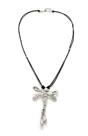 UNOde50 Long Pendant Necklace With A Dragonfly in Silver at Nordstrom