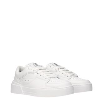 Dolce & Gabbana Leather Low-Top Sneaker - White