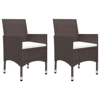 Berkfield Home 3 Piece Garden Dining Set with Cushions Brown