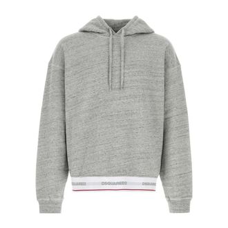 Dsquared2 Hoodies, male, Gray, Size: XL Cotton Oversize Sweatshirt