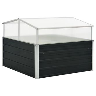 Berkfield Home Greenhouse Anthracite 100x100x77 cm Galvanised Steel in Black | Size: 100 x 100 x 77 cm