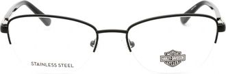 Harley-Davidson HD0550 Cat Eye Metal Frame Eyeglasses - Black