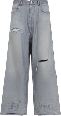 Balenciaga Wide Jeans, male, Blue, S, Minimal Baggy Trousers