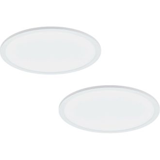 Loops 2 PACK 450mm Modern Ceiling Light White Slim Round Low Profile 28W LED 4000K