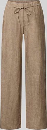 M.A.C Leinenhose mit Bindeg&uuml;rtel Modell Chiara in Hazel, Gr&ouml;&szlig;e 34/32