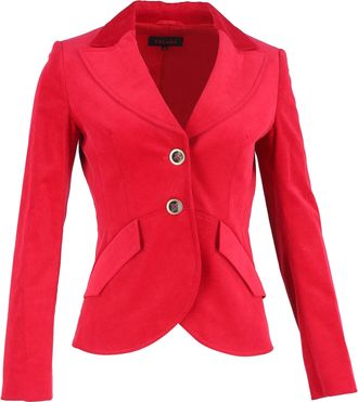 Escada Single-Breasted Blazer in Red Wool