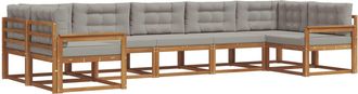 vidaXL Conjunto De Sof&aacute;s De Exterior 7 Uds. Gris Natural Y Claro Vidaxl