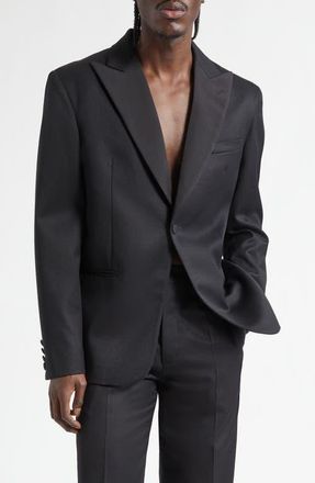 J.W.Anderson Peak Lapel Black Wool Tuxedo Jacket at Nordstrom, Size 40 Us