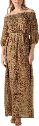 Liu Jo Bruine Wikkeljurk Charme - Dames - Maxi kleedjes - Bruin - 3XS - Kleedjes